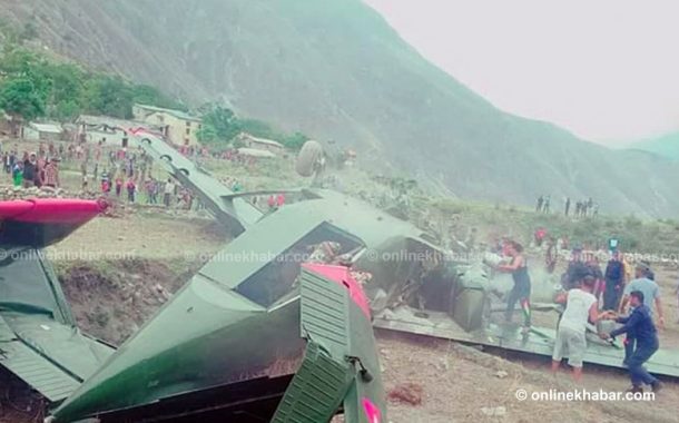 बाजुराको कोल्टीमा सेनाको विमान दुर्घटनाः पाइलटको मृत्यु, दुई घाइते